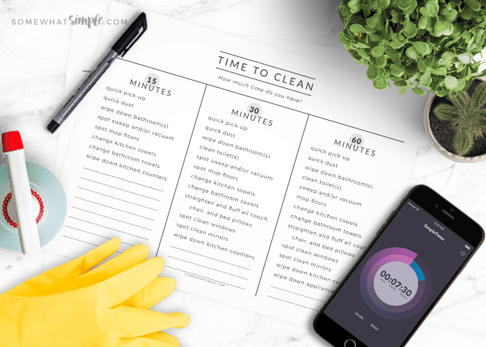 quick clean home printables