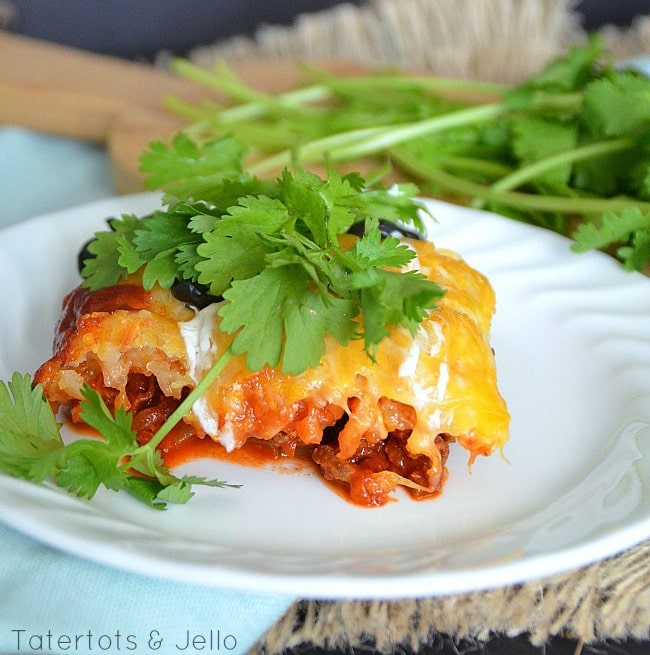 a serving of southwest tater tot casserole