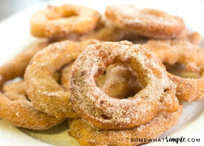 Cinnamon Sugar Fried Apple Rings An Easy Recipe by Somewhat Simple