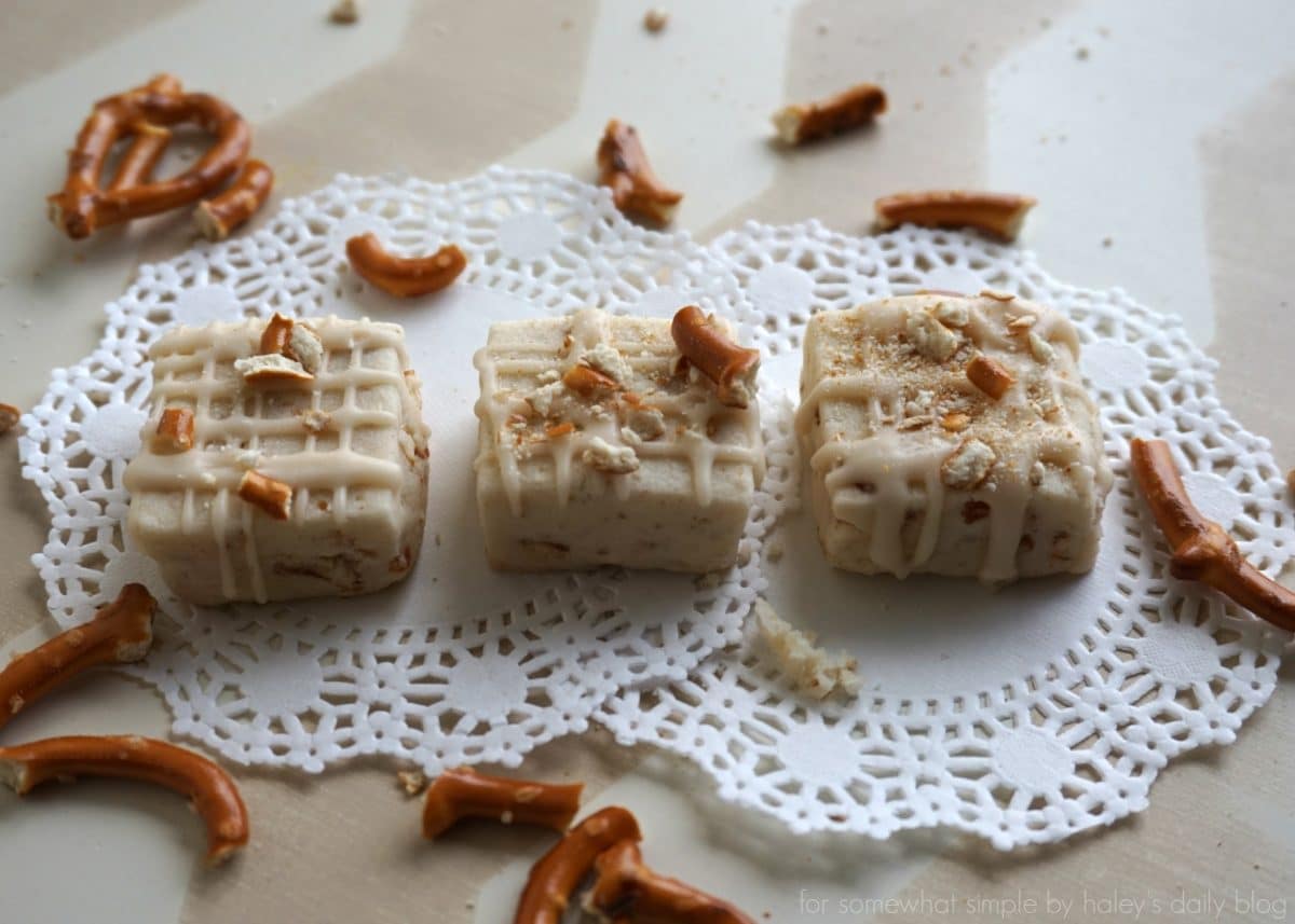 Pretzel Shortbread Cookies with Maple Glaze - Somewhat Simple