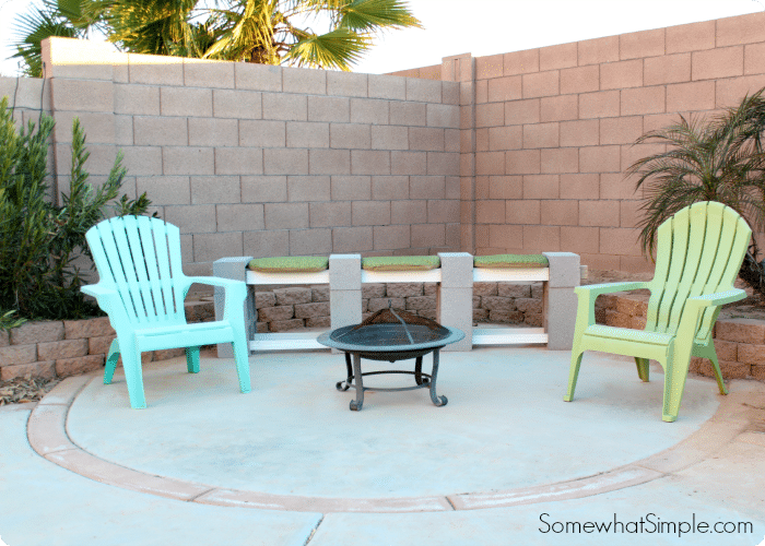 cinder block bench