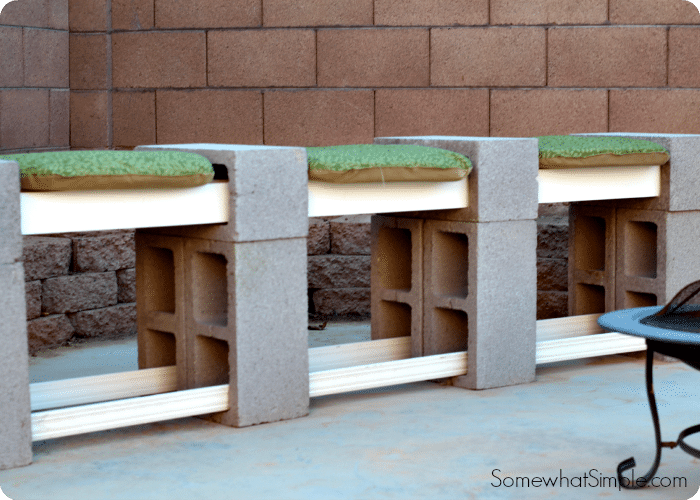 cinder block bench