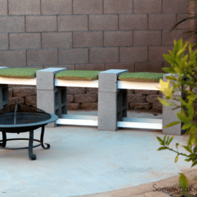 how to make a cinder block bench