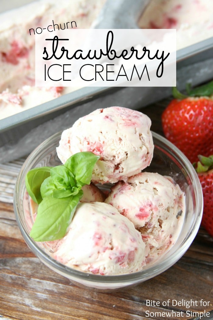 The no churn homemade strawberry ice cream is the best you'll ever taste! Made with fresh strawberries and a secret ingredient, this ice cream recipe is absolutely amazing! via @somewhatsimple