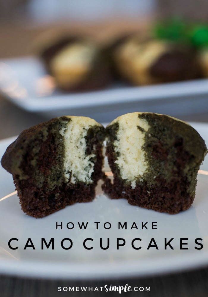 Army cupcakes are a perfect festive treat to celebrate the homecoming of a special service man or woman, or for your son's army birthday party! #armycamocupcakes #cupcakes #easyrecipe #video #camocupcakes #armycupcakes via @somewhatsimple