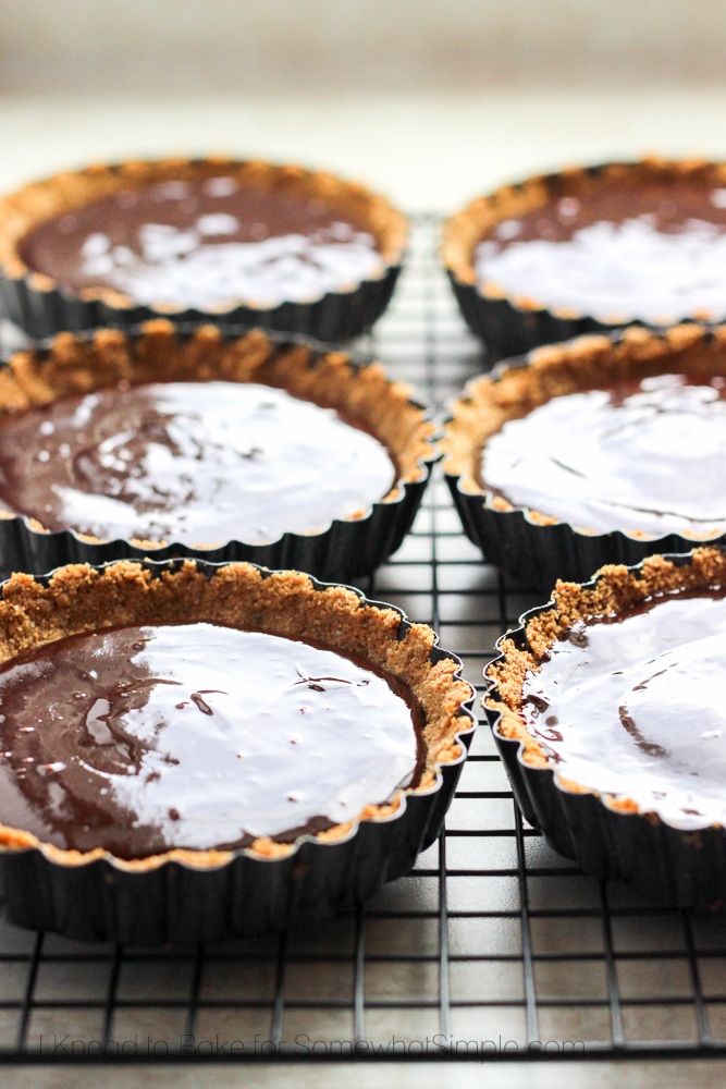 chocolate filled mini tarts