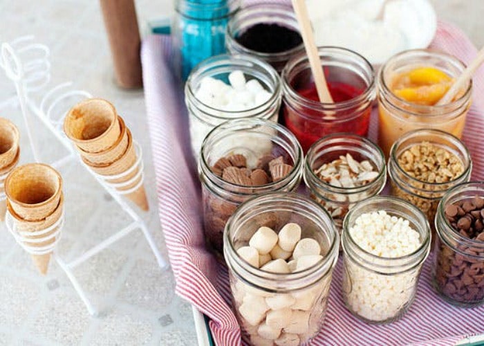 ingredients to make Campfire Cones on a tray