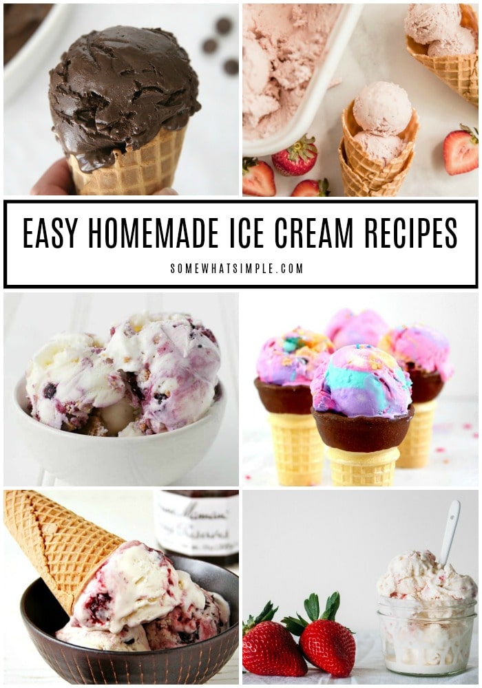 Beat the heat this summer by making some homemade ice cream! Here are 40 homemade ice cream recipes that are easy to make and taste amazing!!! #icecream #homemadeicecream #frozen #treat #summer via @somewhatsimple