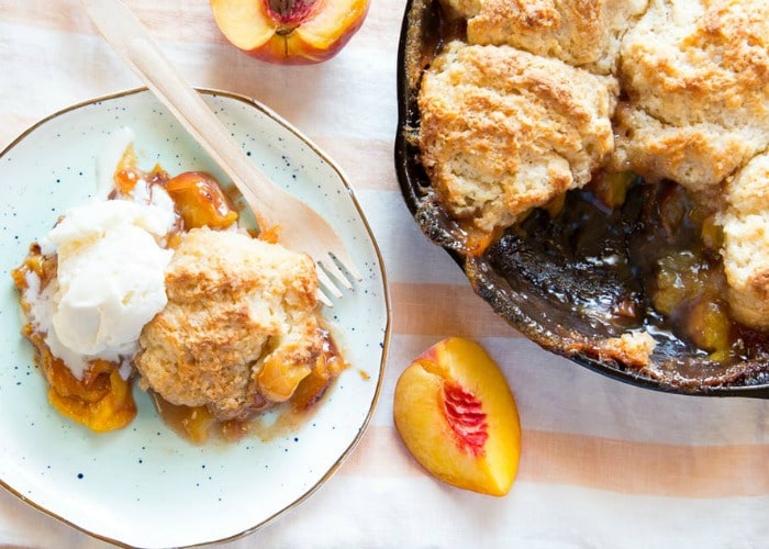 Peach Cobbler is the best dessert to make when camping