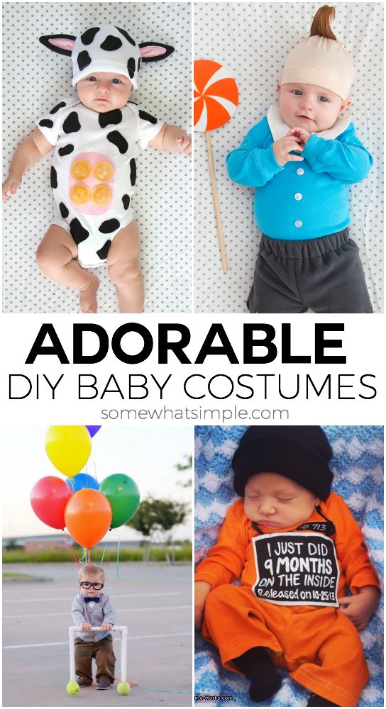 Here are 10 of our favorite diy baby costumes ideas for Halloween. These ideas are so adorable and cute, your baby will be the talk of the neighborhood this Halloween. #cutebabycostumes #babycostumeideas #diyhalloweencostumes #babyhalloweencostumes #easydiybabycostumes via @somewhatsimple