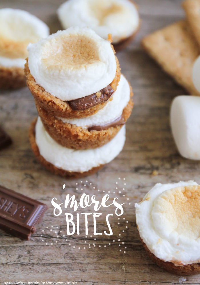 If you're a huge fan of s'mores like me but don't want to build a camp fire, then these s'mores bites are for you.  With this easy recipe, you can enjoy s'mores any day of the year from the comfort of your own home! #smoresbites #smoresbitesrecipe #howtomakesmoresbites #minismores #bitesizesmores via @somewhatsimple