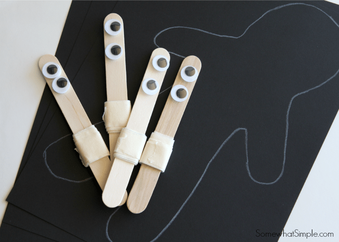 Masking Tape Mummy - fun little Halloween kids craft for parties!