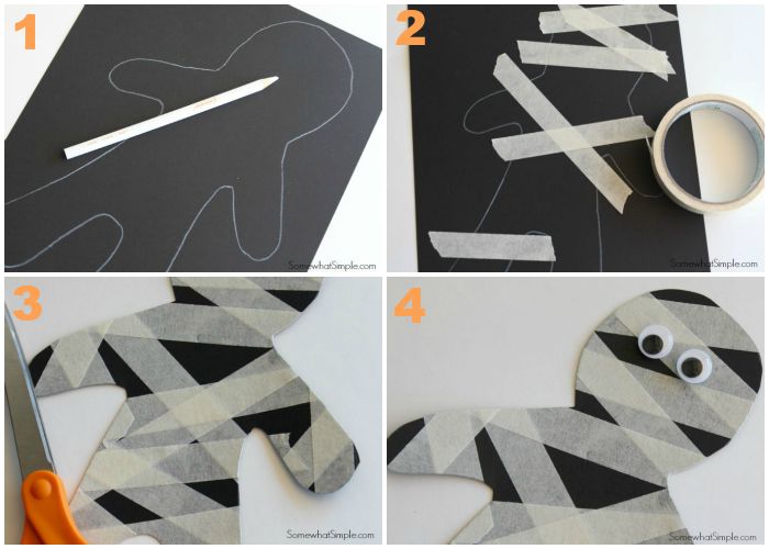 Masking Tape Mummy Tutorial