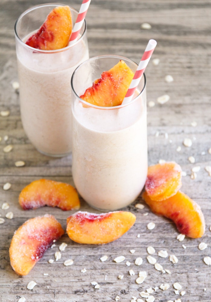 a fresh peach smoothie