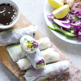 several freshly made Vietnamese summer rolls