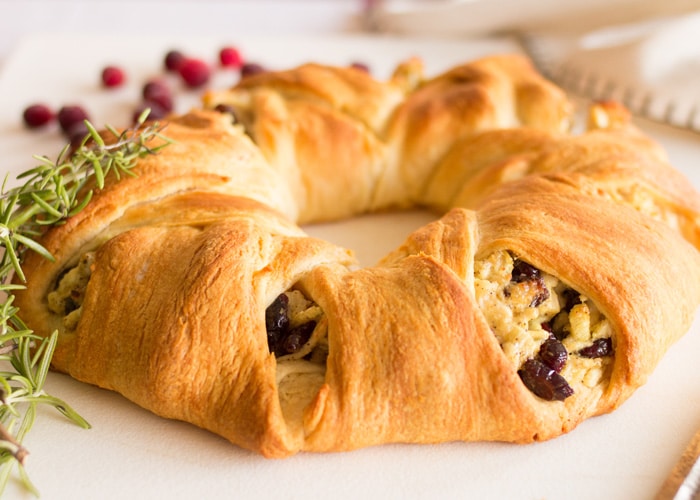 cranberry turkey croissant wreath