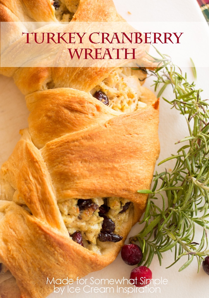 baked turkey cranberry croissant wreath