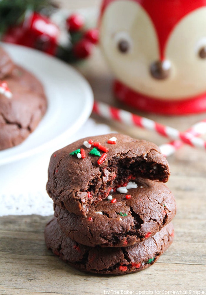 Stack of Funfetti Chocolate Sugar Cookies