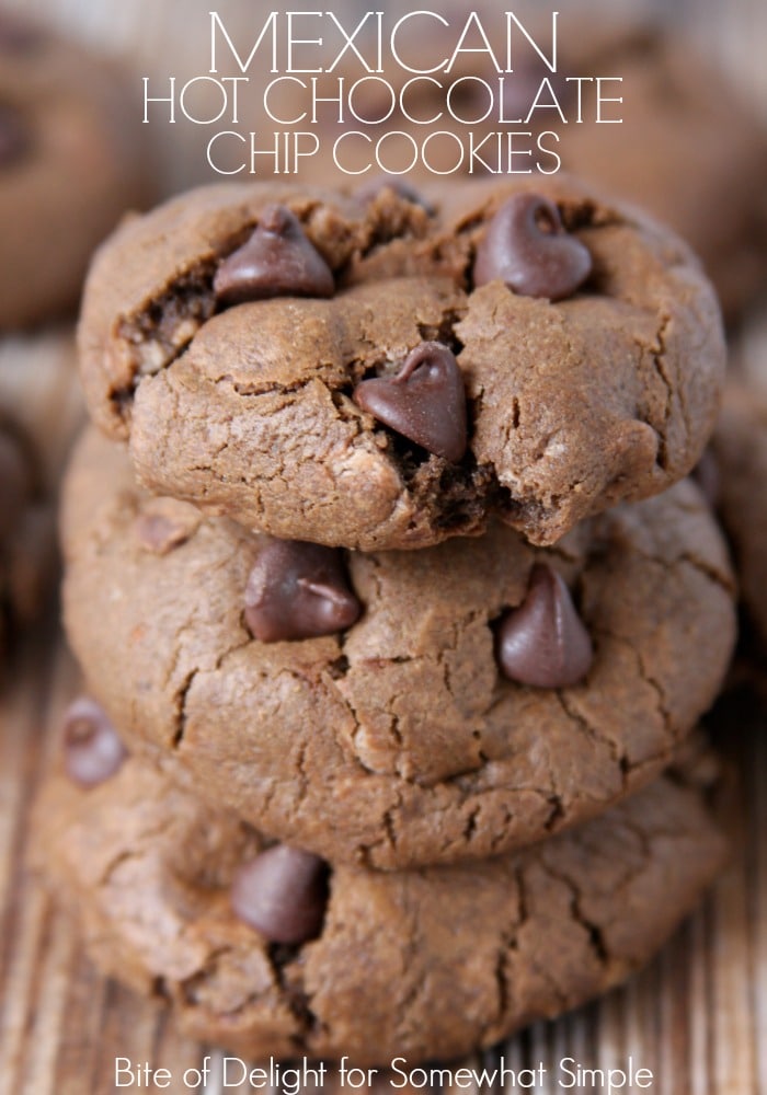 Mexican Hot Chocolate Chip Cookies...when you can't decide between a mug of spiced cocoa and a cookie, have both!