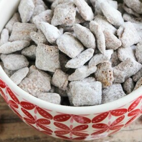 bowl of muddy buddy chex mix