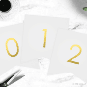 free printable numbers in gold to make the perfect banner for any holiday or season