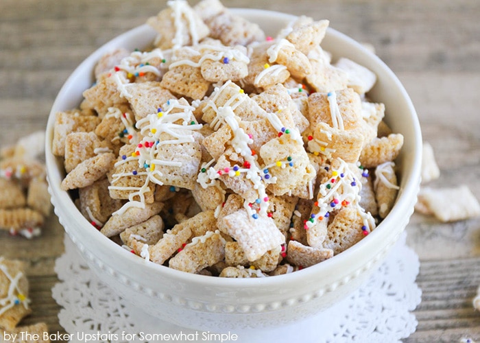 a bowl of Sugar Cookie Chex Mix