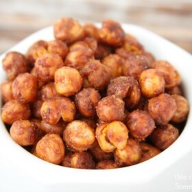 a bowl of Sriracha Roasted Chickpeas