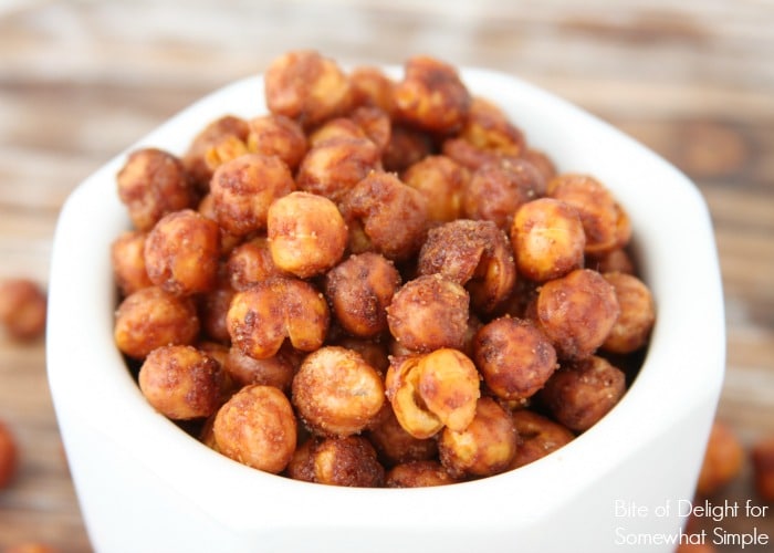 a bowl of Sriracha Roasted Chickpeas