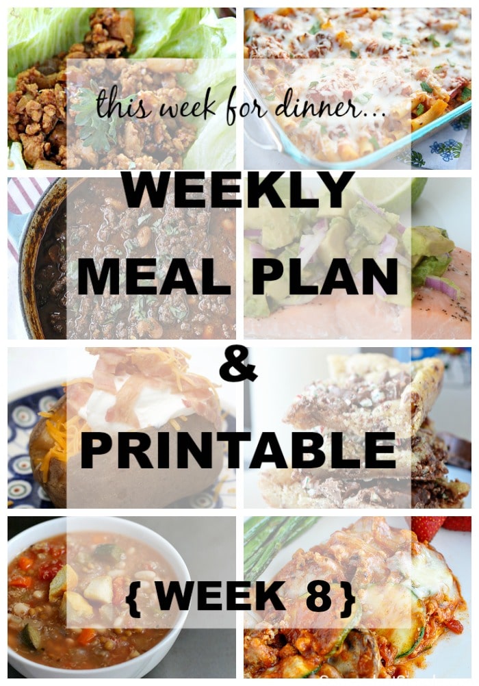 Weekly Dinner Menu Week 8