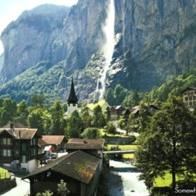 view of the town muren in switzerland