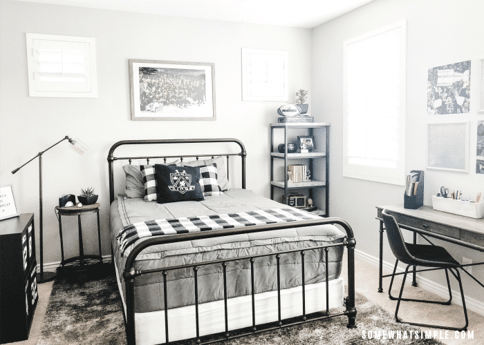 Boys Bedroom Decor in Black, White and Gray