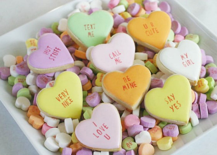 Conversation Hearts - EASY Valentines Day Cookies