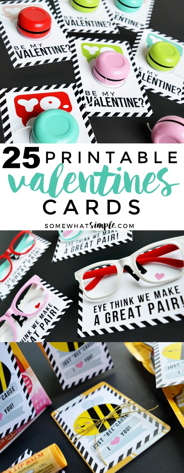 Each year we update our list of favorite Printable Valentine Cards with the newest and cutest ideas on the web! Here is our list of top 25 - take a look! via @somewhatsimple