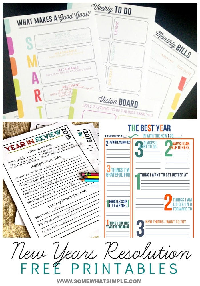 New Years Resolution Printables Somewhat Simple