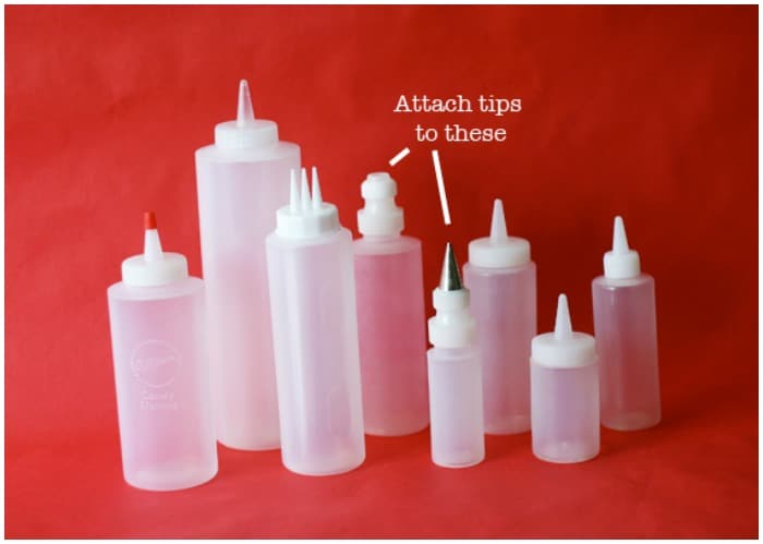 Use Clear Squeeze Bottles for Royal Icing to decorate Cookies