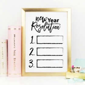 New Years Resolution Printable Art to Frame