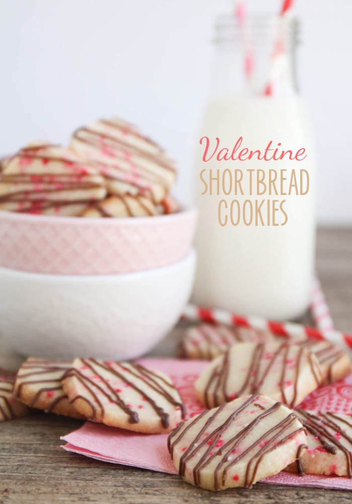 These rich and buttery Valentine Shortbread Cookies are so fun for Valentine's Day! Simple enough that the kids can help, and so delicious too! via @somewhatsimple