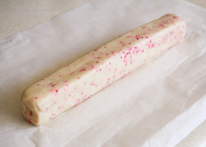 long log of shortbread cookie dough