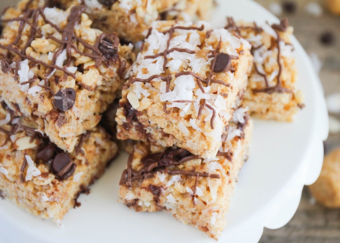 squares Almond Joy Rice Krispies treats