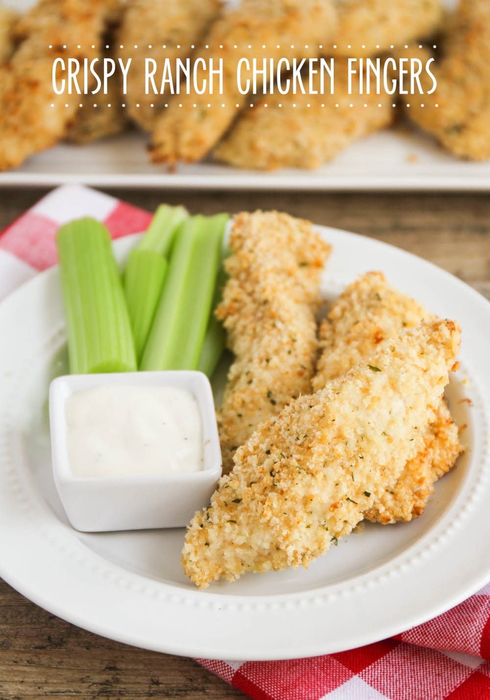 These crispy chicken fingers are baked in the oven and so delicious and flavorful. This chicken strips are a healthier version so you can feel great about serving them to your family. #chickenfingers #bakedchickenfingers #homemadechickenstrips #chickenstriprecipe #howtomakechickenfingerstrips via @somewhatsimple