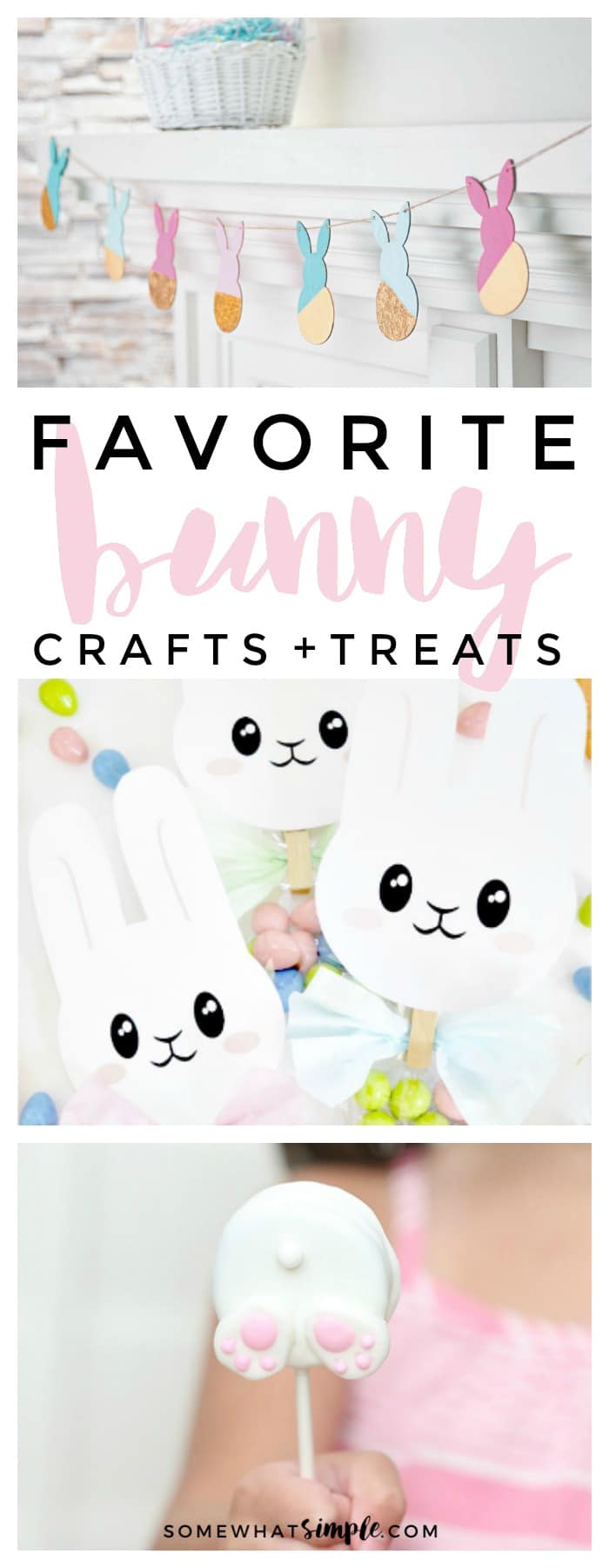 There's no better way to welcome Spring than by creating a few Easter Bunny Crafts! Here are some easy bunny crafts you can make to celebrate Easter! via @somewhatsimple