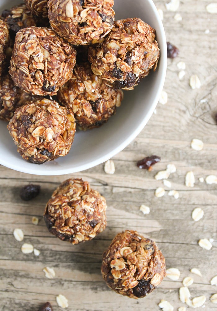 a bowl of protein and high fiber energy bites