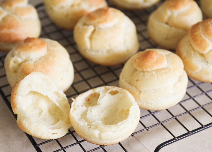 cream puff pastry cut in half