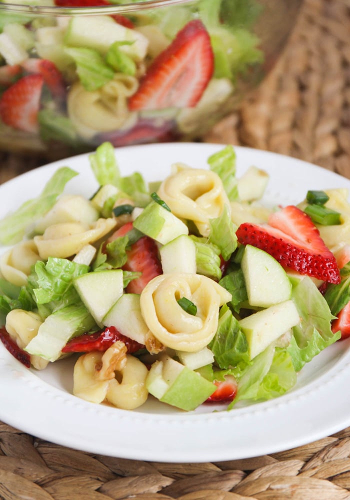 summer tortellini salad with apples