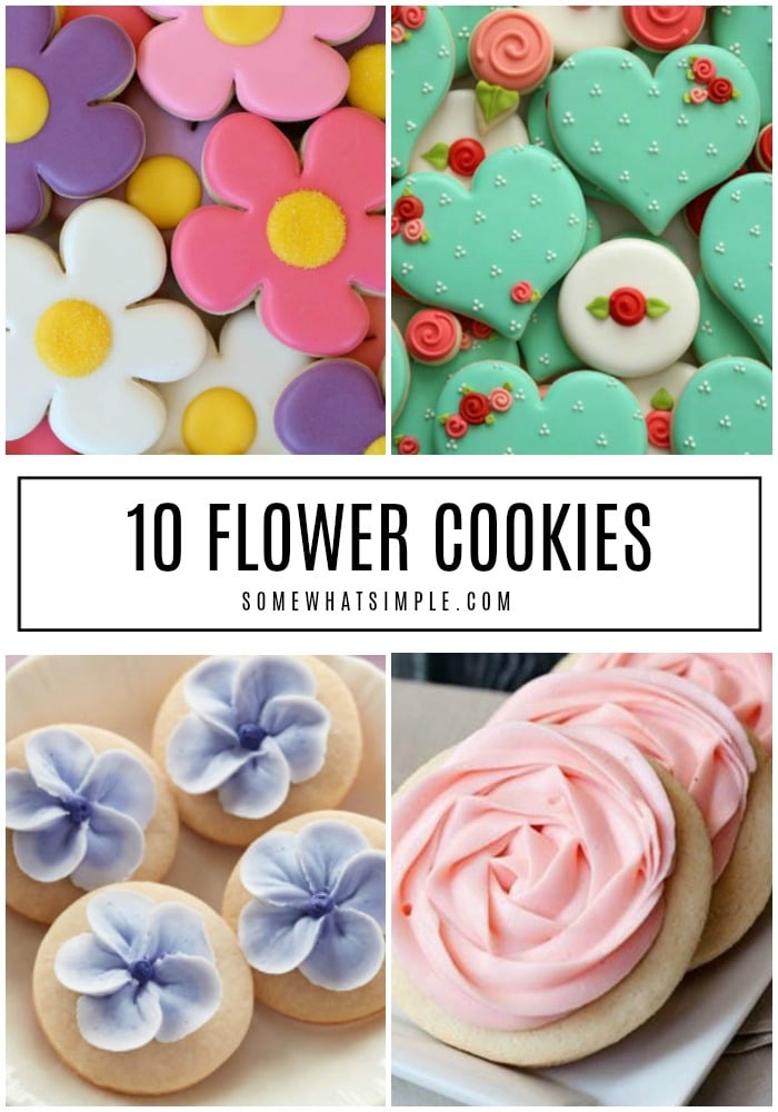 Say "Hello Spring" by baking some delicious Sugar Cookie Flowers for neighbors and friends! #cookies #flowercookies #springtreats #springcookies #easycookies via @somewhatsimple