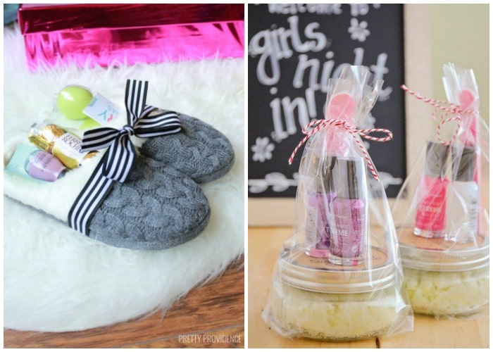 cute bath slipper and facial scrub diy gifts for girls