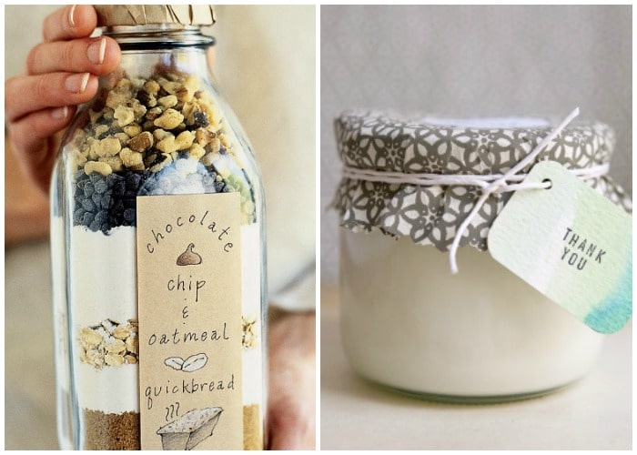 easy DIY bread in a bottle and soy candle gifts for girls