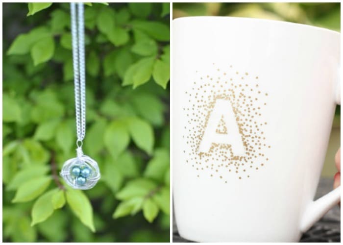handmade necklace and mug gift for girls