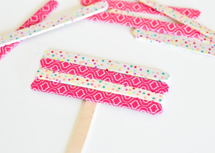 Washi Tape Popsicle Stick Frames-3