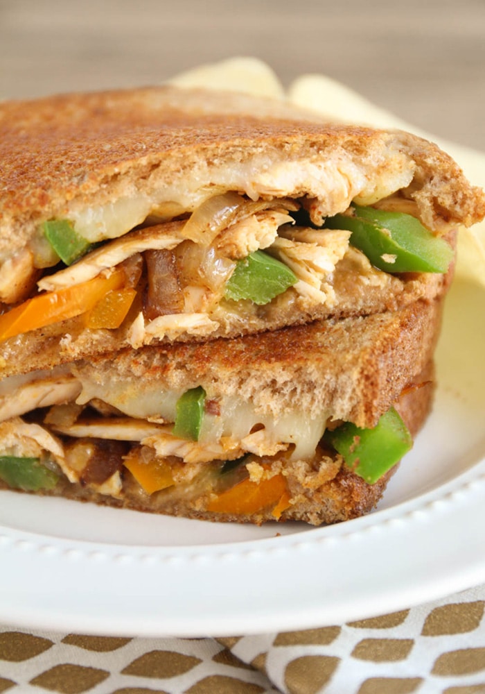 Chicken Fajita Grilled Cheese Sandwiches